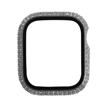 Apple Watch 7 45mm Zore Watch Gard 24 Kenarları Taşlı Sert PC Kasa Ve Ekran Koruyucu Renksiz
