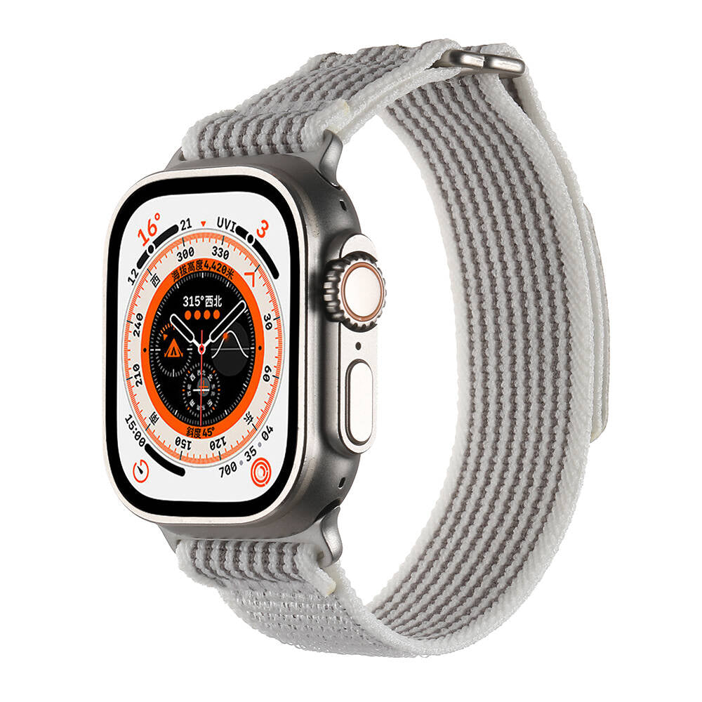 Apple Watch Ultra 49mm Hasır Kordon Zore KRD-106 Strap Kayış Gri-Mavi