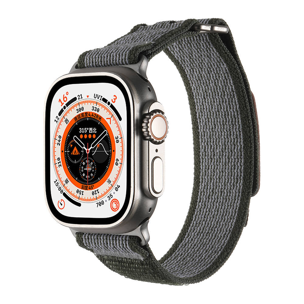 Apple Watch Ultra 49mm Hasır Kordon Zore KRD-106 Strap Kayış Beyaz-Sarı