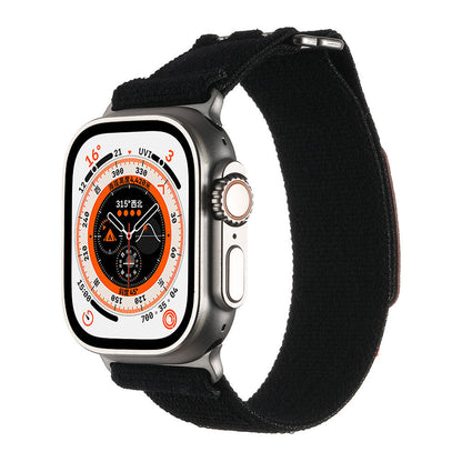Apple Watch Ultra 49mm Hasır Kordon Zore KRD-106 Strap Kayış Beyaz-Turuncu