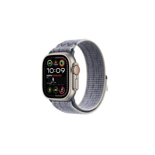 Apple Watch Ultra 49mm KRD-91 Hasır Kordon Strap Kayış Gri-Mavi