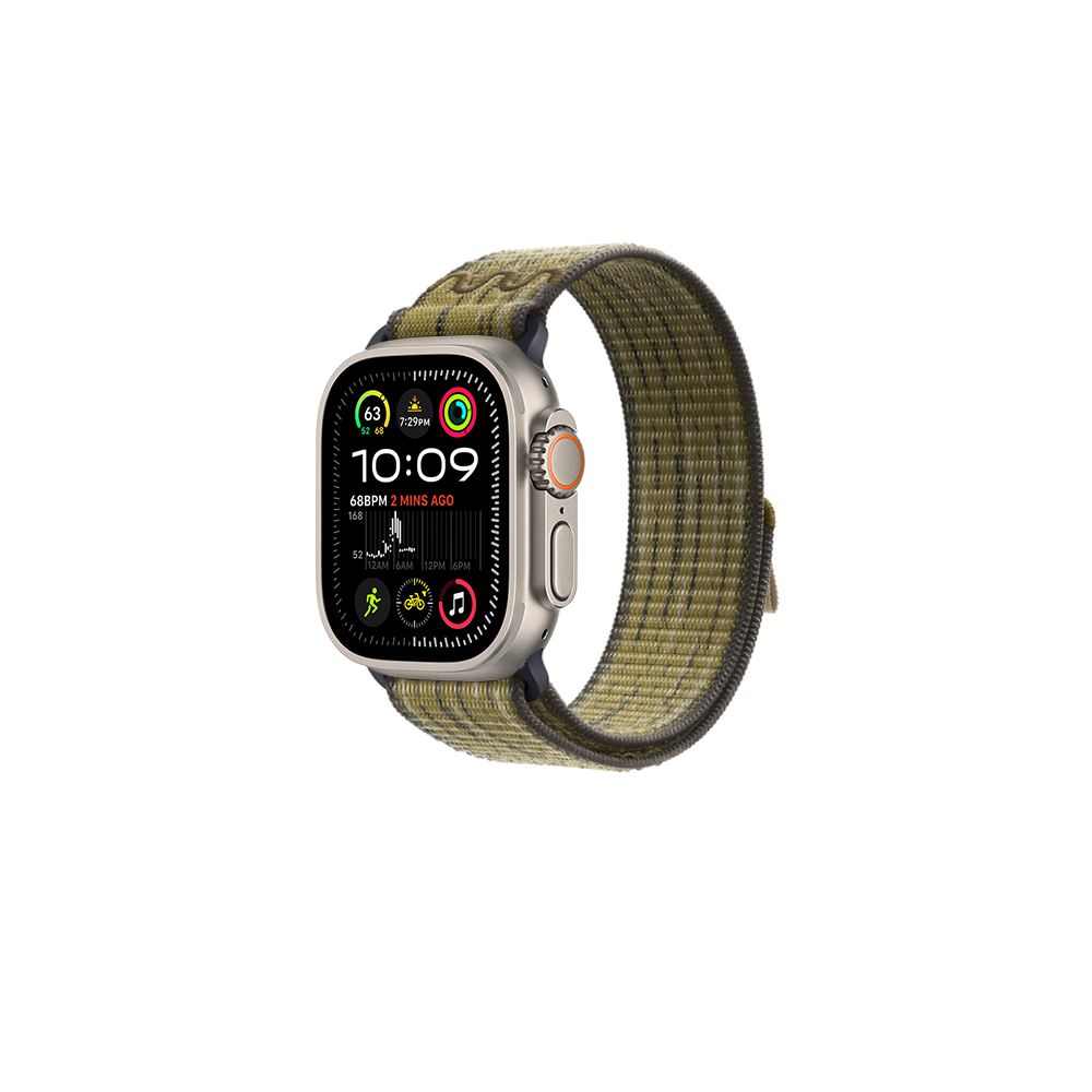 Apple Watch Ultra 49mm KRD-91 Hasır Kordon Strap Kayış Yeşil-Gri