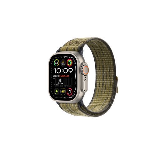 Apple Watch Ultra 49mm KRD-91 Hasır Kordon Strap Kayış Yeşil-Gri