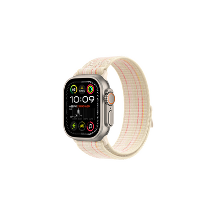 Apple Watch Ultra 49mm KRD-91 Hasır Kordon Strap Kayış Starlight-Pembe