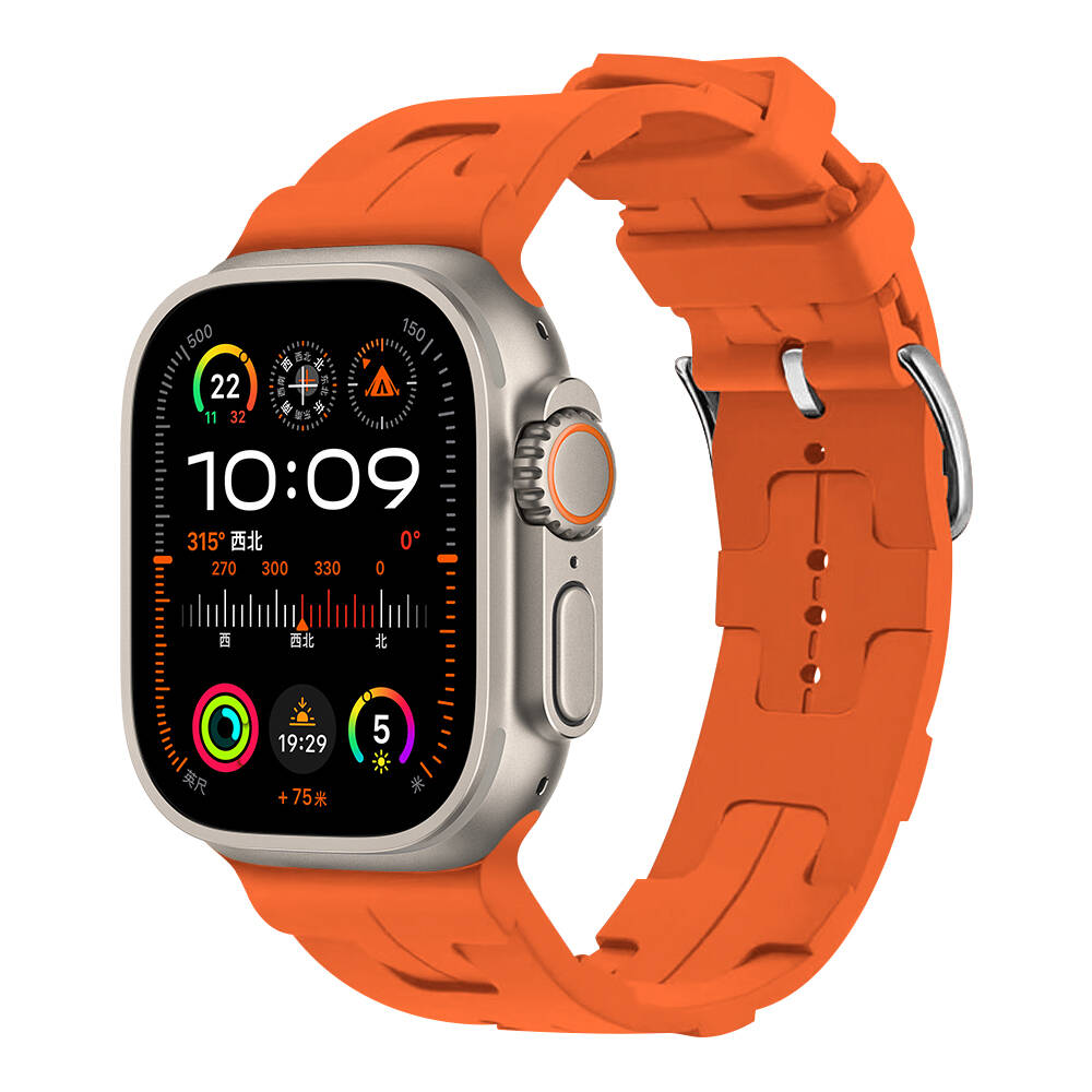 Apple Watch Ultra 49mm KRD-92 Silikon Kordon Turuncu