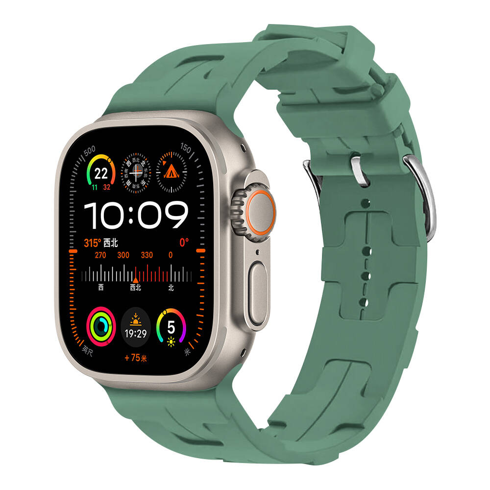 Apple Watch Ultra 49mm KRD-92 Silikon Kordon Petrol Yeşil