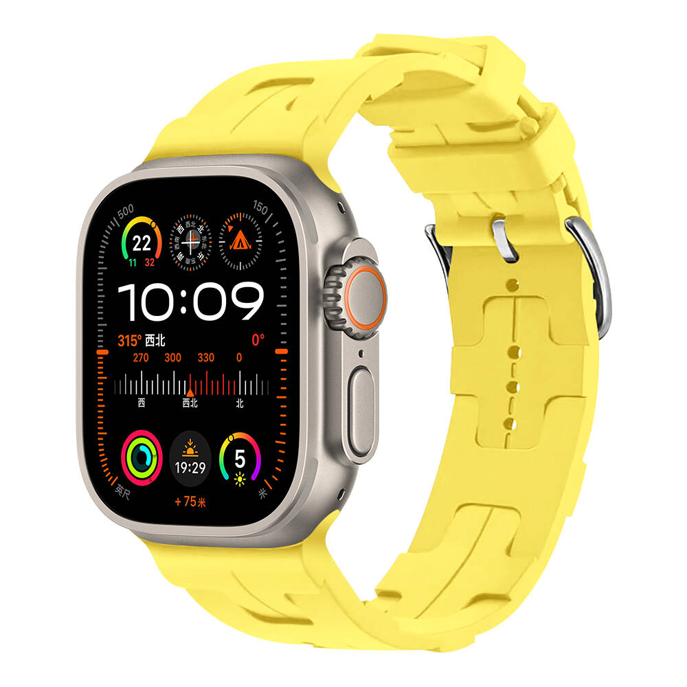 Apple Watch Ultra 49mm KRD-92 Silikon Kordon Sarı