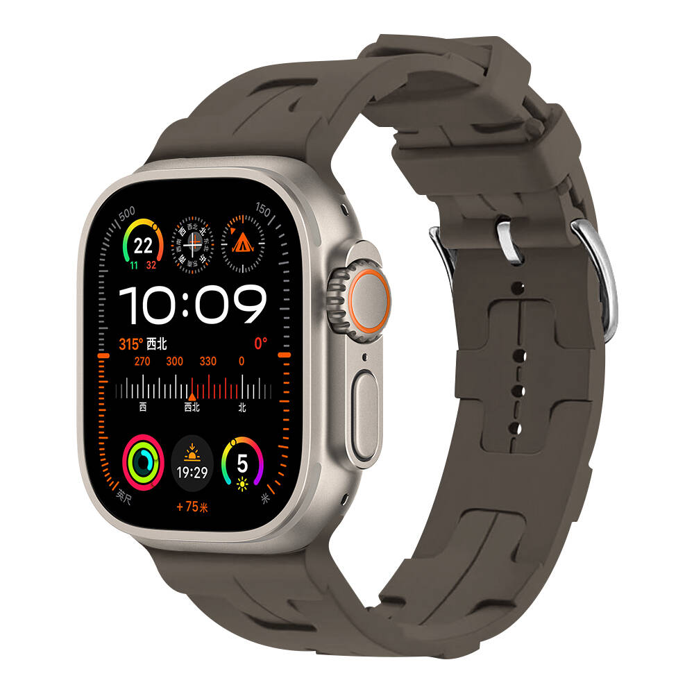 Apple Watch Ultra 49mm KRD-92 Silikon Kordon Haki