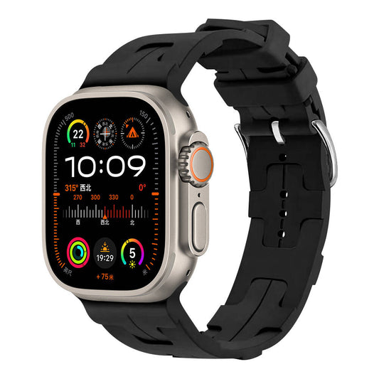 Apple Watch Ultra 49mm KRD-92 Silikon Kordon Siyah