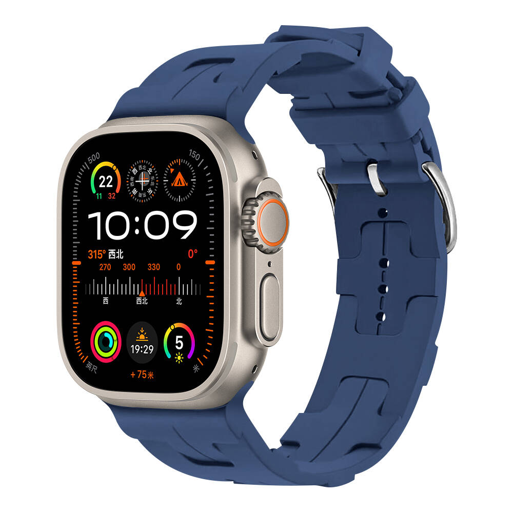 Apple Watch Ultra 49mm KRD-92 Silikon Kordon Mavi