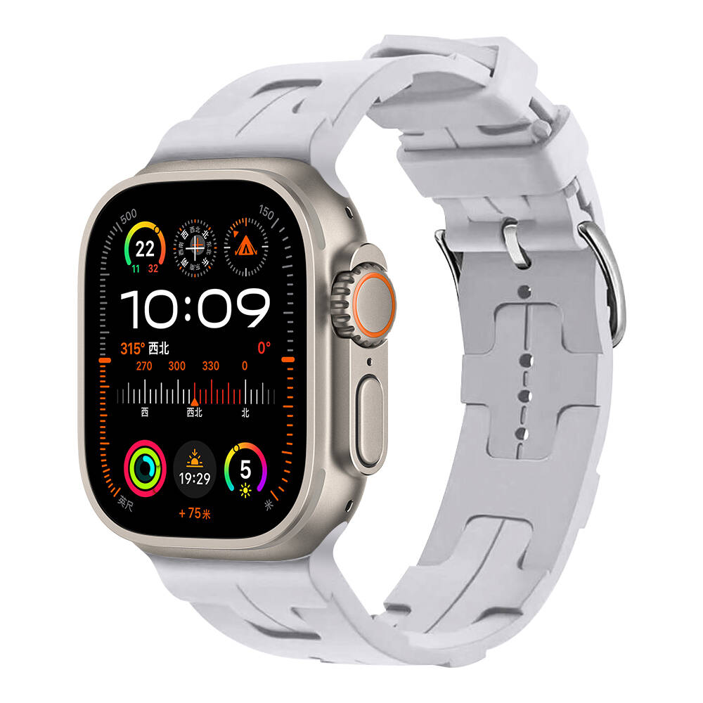 Apple Watch Ultra 49mm KRD-92 Silikon Kordon Mavi Açık
