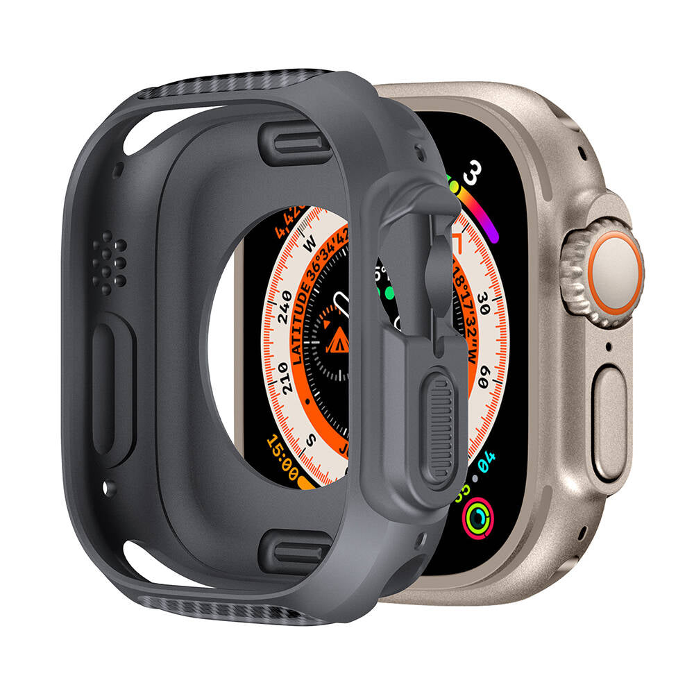 Apple Watch Ultra 49mm Silikon TPU Kasa Koruyucu Zore Watch Gard 31 Gri