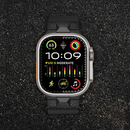 Apple Watch Ultra 49mm Zore KRD-107 Metal Hasır Kordon Gümüş