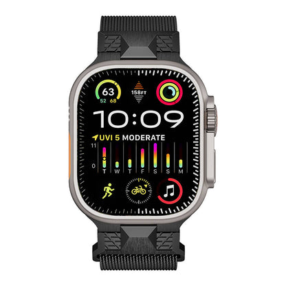 Apple Watch Ultra 49mm Zore KRD-107 Metal Hasır Kordon Starlight