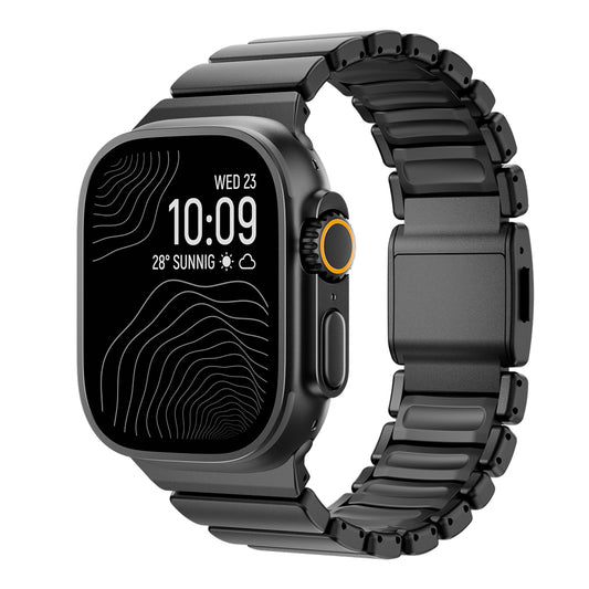 Apple Watch Ultra 49mm Zore KRD-149 Titanyum Silikon Kordon Siyah
