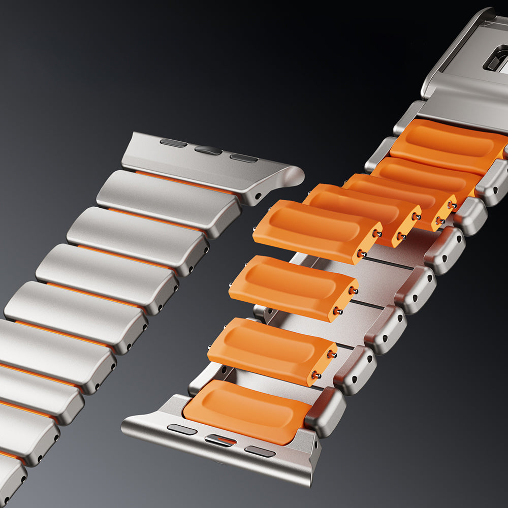 Apple Watch Ultra 49mm Zore KRD-149 Titanyum Silikon Kordon Siyah