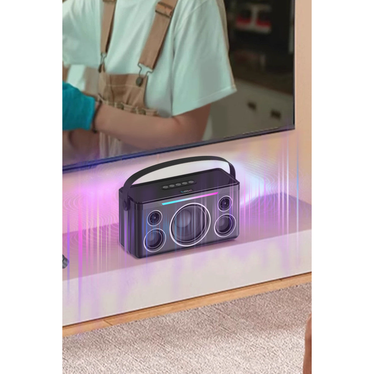Earldom A40 20W Led Işıklı Karaoke Mikrofonlu Bluetooth Kablosuz Hoparlör