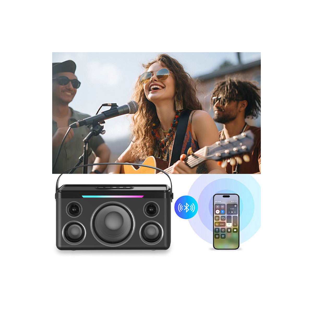 Earldom A40 20W Led Işıklı Karaoke Mikrofonlu Bluetooth Kablosuz Hoparlör
