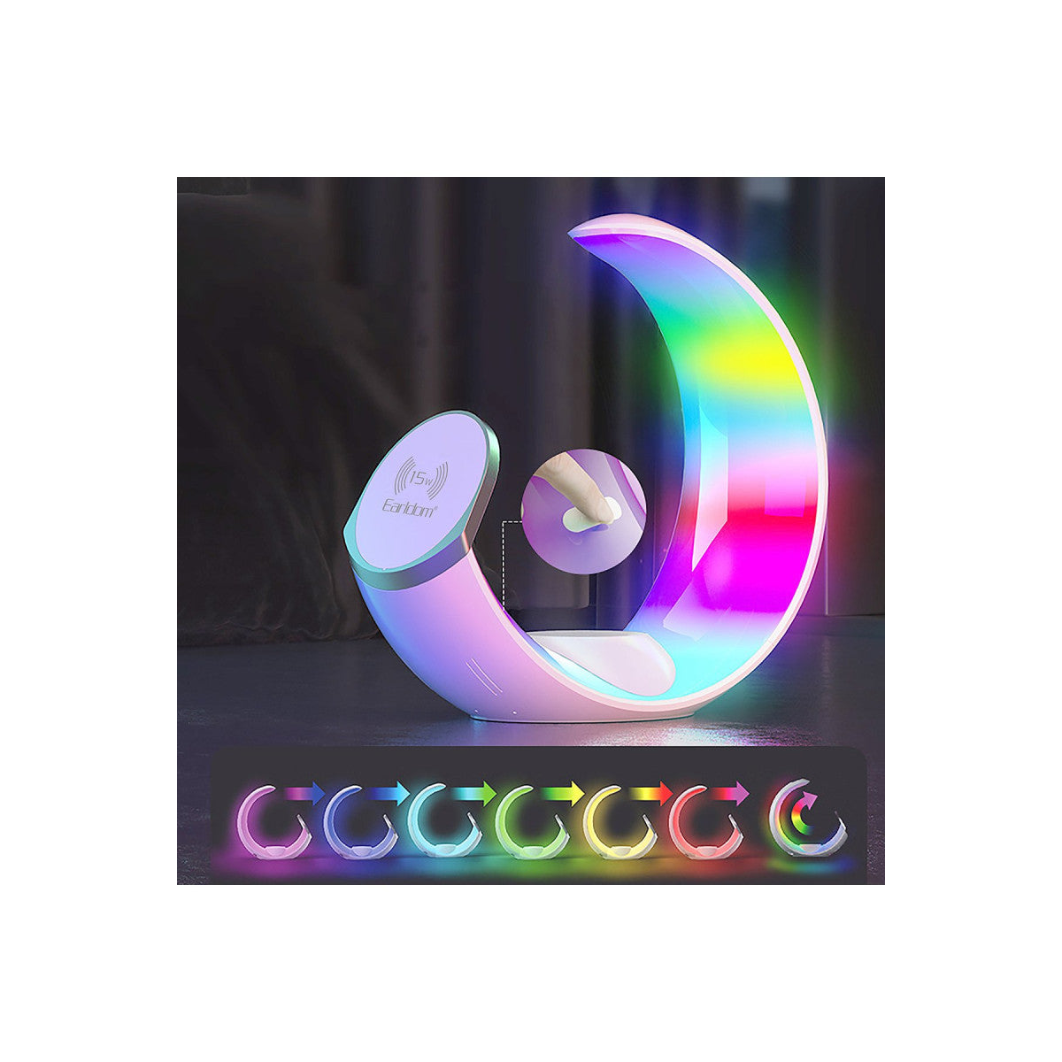 Earldom WC55 4in1 15W Telefon Saat ve Airpods İçin RGB Kablosuz Şarj Standı