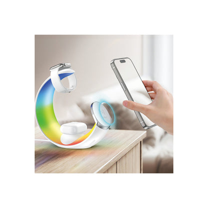 Earldom WC55 4in1 15W Telefon Saat ve Airpods İçin RGB Kablosuz Şarj Standı