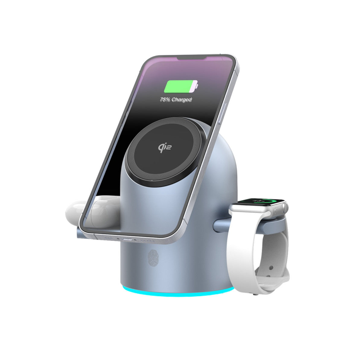 Earldom WC76 3in1 15W Telefon 2.5W Saat ve 5W Airpods İçin Dönebilen Kablosuz Şarj Standı