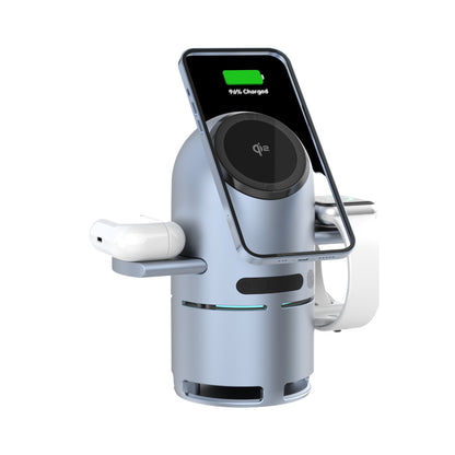 Earldom WC77 3in1 15W Telefon 2.5W Saat ve 5W Airpods İçin Dahili Hoparlörlü Kablosuz Şarj Standı