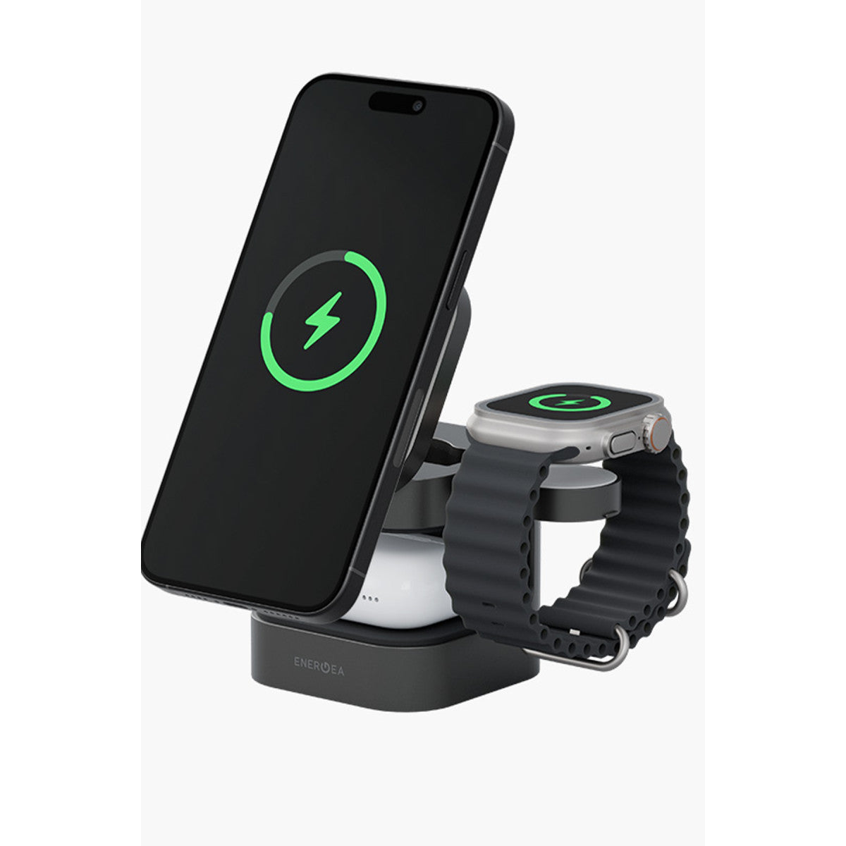 Energea MagCube 3in1 Katlanabilir 15W Telefon Saat Airpods Masaüstü Hızlı Şarj Standı
