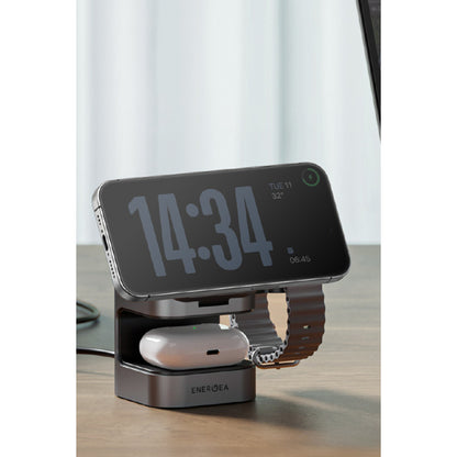 Energea MagCube 3in1 Katlanabilir 15W Telefon Saat Airpods Masaüstü Hızlı Şarj Standı