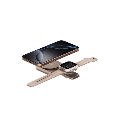 Energea MagDuo 2in1 Katlanabilir 15W Telefon ve 2.5W Saat Masaüstü Hızlı Şarj Standı