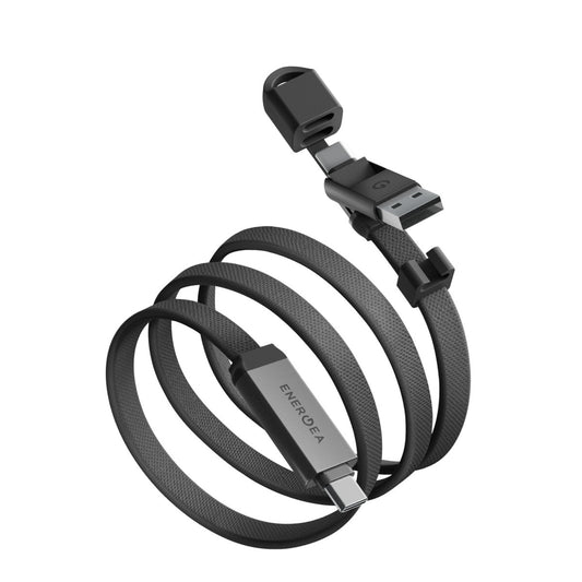 Energea Sheath Travel 1.2M 60W 2in1 Type-C to Type-C ve USB-A Hızlı Şarj Kablo