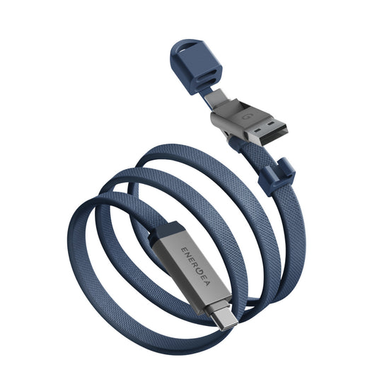 Energea Sheath Travel 1.2M 60W 2in1 Type-C to Type-C ve USB-A Hızlı Şarj Kablo