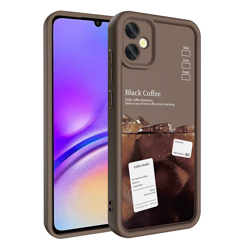 Galaxy A05 Kılıf Kamera Korumalı Baskılı Arka Yüzey Zore Klas Kapak Koyu Kahve
