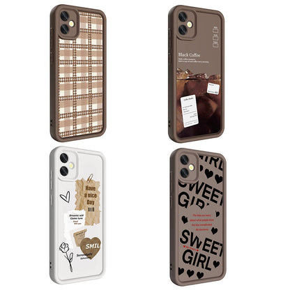 Galaxy A05 Kılıf Kamera Korumalı Baskılı Arka Yüzey Zore Klas Kapak Açık Kahve