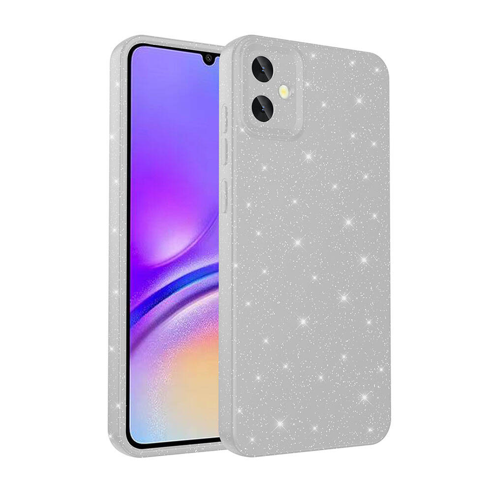 Galaxy A05 Kılıf Kamera Korumalı Simli Lüks Zore Koton Kapak Lila