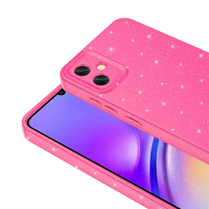 Galaxy A05 Kılıf Kamera Korumalı Simli Lüks Zore Koton Kapak Pembe