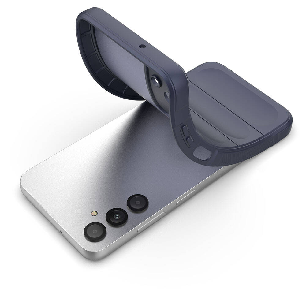 Galaxy A05S Kılıf Esnek TPU Oyuklu Arka Yüzey Tasarımlı Zore Etnik Silikon Kapak Lacivert