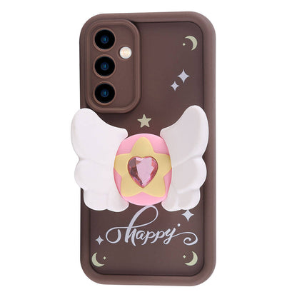 Galaxy A05S Kılıf Kamera Korumalı Figür Tasarımlı Zore Kapya Kapak Pembe Açık