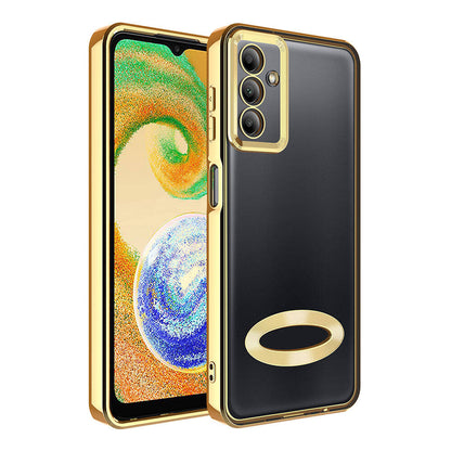 Galaxy A05S Kılıf Kamera Korumalı Logo Gösteren Zore Omega Kapak Gold
