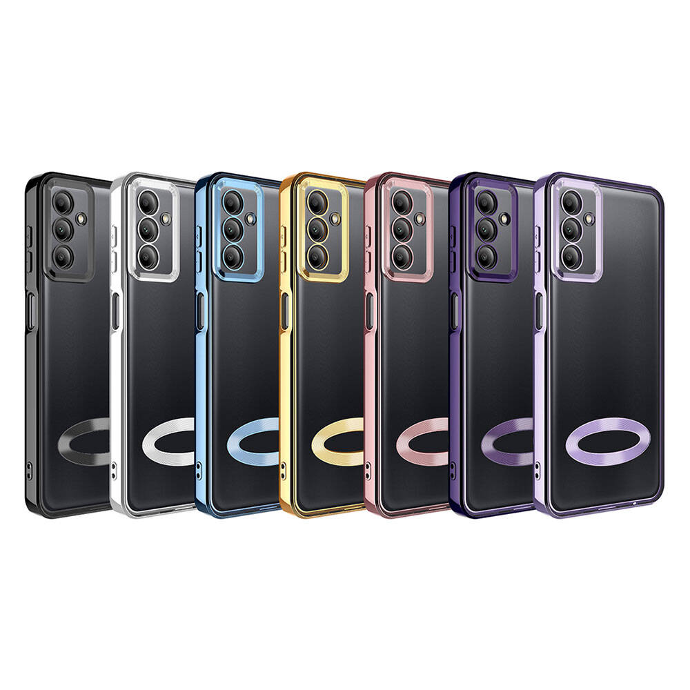 Galaxy A05S Kılıf Kamera Korumalı Logo Gösteren Zore Omega Kapak Mavi