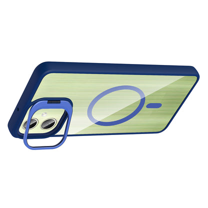 Galaxy A06 Kılıf Standlı ve Kamera Lens Hediyeli M-Safe Şarj Özellikli Zore Etro Kapak Derin Mor