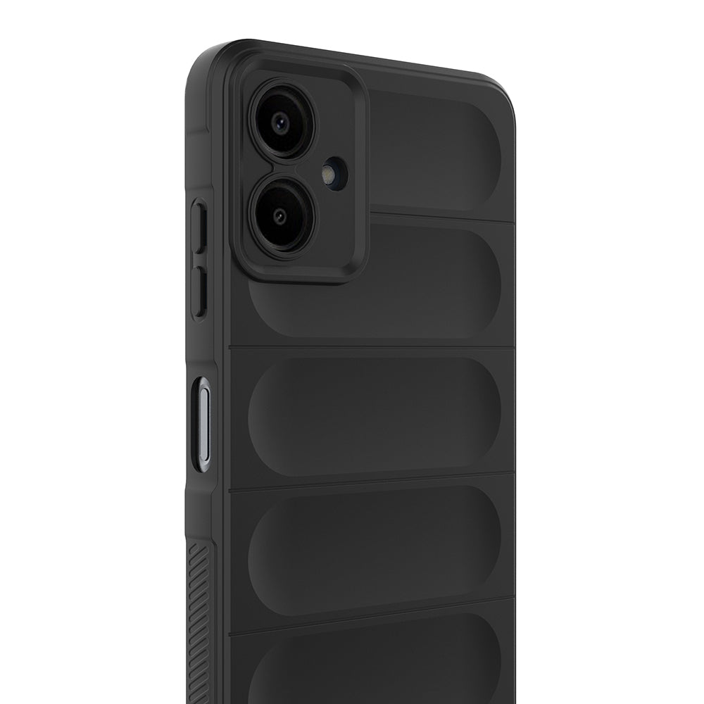 Galaxy A07 Kılıf Esnek TPU Oyuklu Arka Yüzey Tasarımlı Zore Etnik Silikon Kapak Siyah