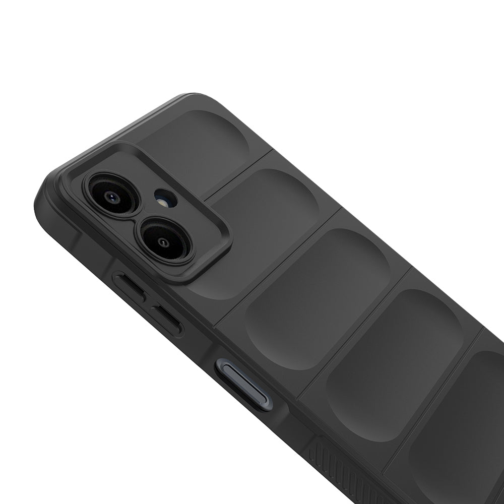 Galaxy A07 Kılıf Esnek TPU Oyuklu Arka Yüzey Tasarımlı Zore Etnik Silikon Kapak Siyah