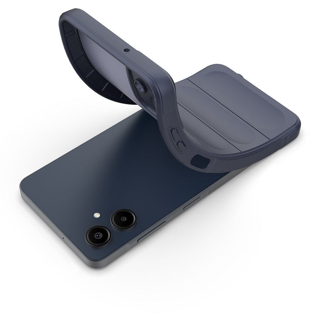 Galaxy A07 Kılıf Esnek TPU Oyuklu Arka Yüzey Tasarımlı Zore Etnik Silikon Kapak Lacivert