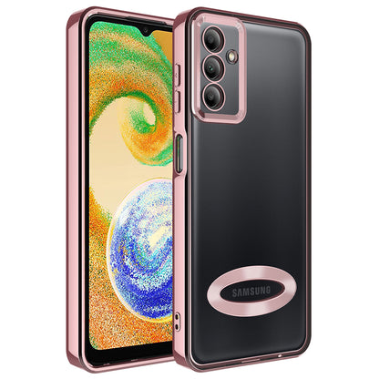 Galaxy A14 Kılıf Kamera Korumalı Logo Gösteren Zore Omega Kapak Rose Gold