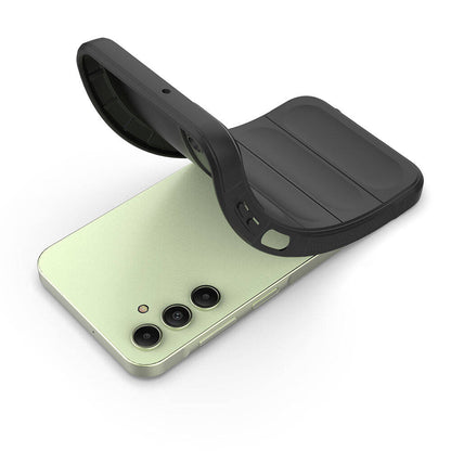 Galaxy A15 Kılıf Esnek TPU Oyuklu Arka Yüzey Tasarımlı Zore Etnik Silikon Kapak Koyu Yeşil