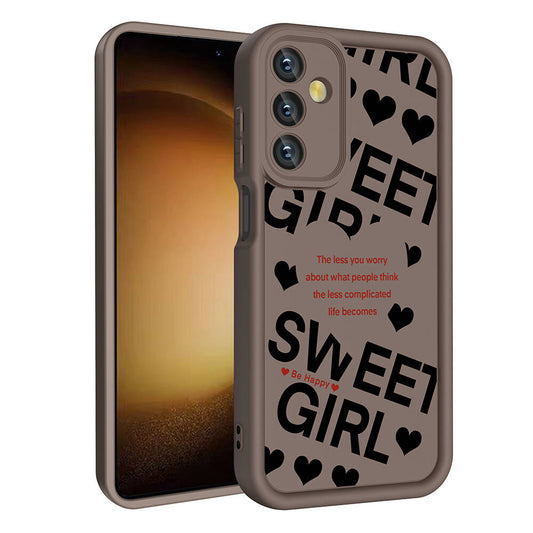 Galaxy A15 Kılıf Kamera Korumalı Baskılı Arka Yüzey Zore Klas Kapak Açık Kahve