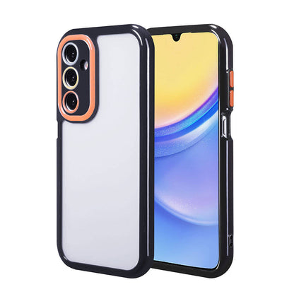 Galaxy A15 Kılıf Kamera Korumalı Renkli Kenar ve Çerçeve Tasarımlı Zore Vitamin Kapak Siyah