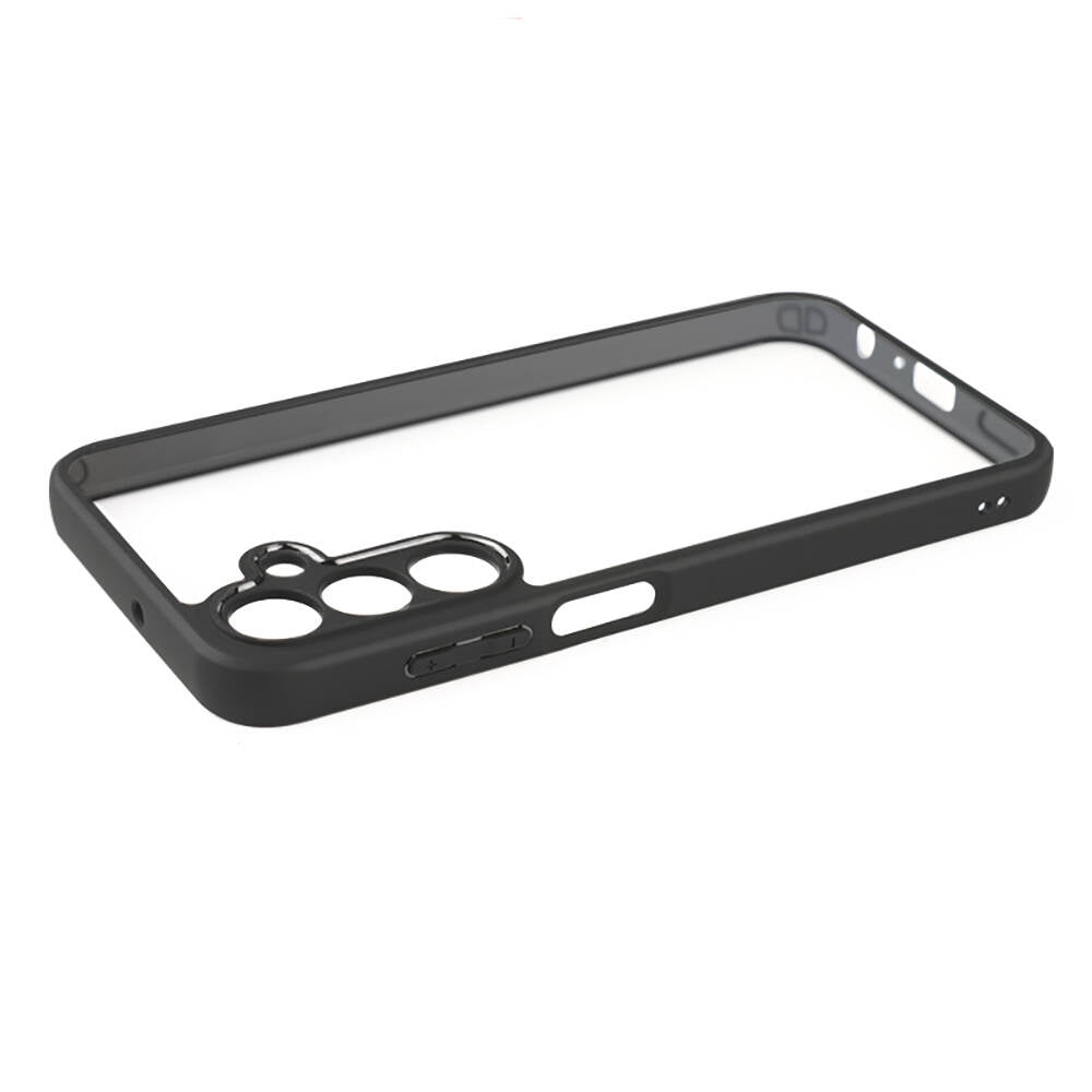 Galaxy A15 Kılıf Kamera Korumalı Şeffaf Arka Yüzey Zore New Roll Kapak Siyah