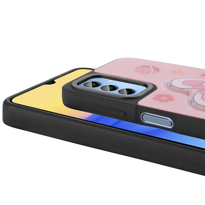 Galaxy A15 Kılıf Parlayan Kabartmalı İkonik Figürlü Zore Amas Silikon Kapak Pembe