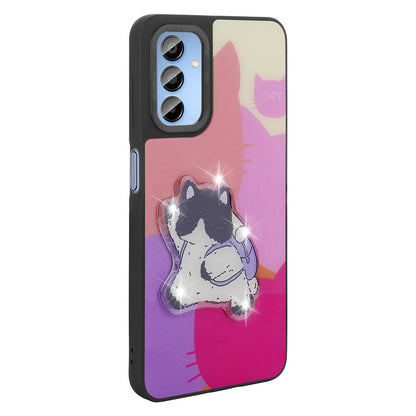 Galaxy A15 Kılıf Parlayan Kabartmalı İkonik Figürlü Zore Amas Silikon Kapak Beyaz